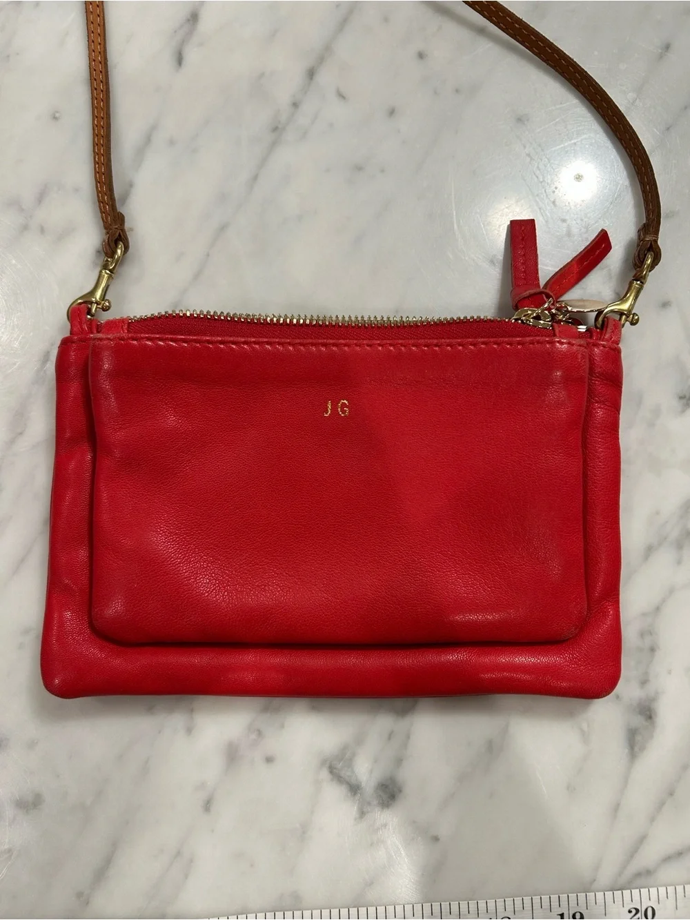 Clare V. Wallet Clutch with Tabs in Red Leather